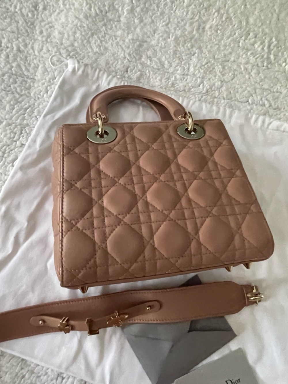 Dior abc Lady Dior Fard small Quilted Leather Top-Handle Bag - Picture 6 of 16